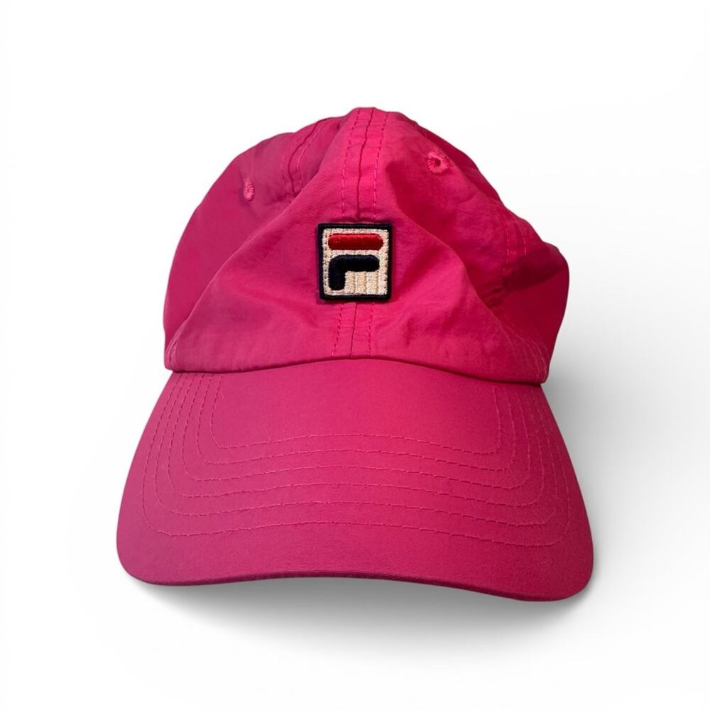 Fila Vibrant Pink Nylon Baseball Hat One Size Sporty Colorful Bright NWOT